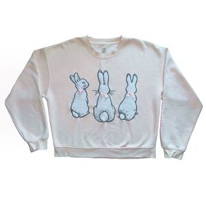Peter Rabbit Beatrix Potter L Pink Oversized Sweatshirt Plush Embroidered Easter